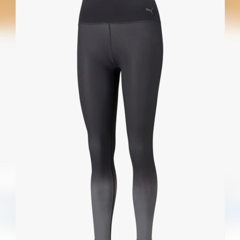 PUMA Womens Studio Ombre High Waist Full Tights Leggings Black Gray Size XL